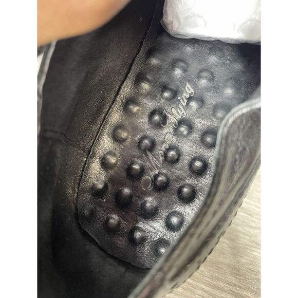 Mona Flying Black Leather Lace Up Brogue Wingtip Derby Shoes Women 39EU/8.5M US - Picture 12 of 16